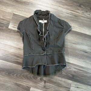 Vintage Justice Size Large Top Green Cotton‎ Blend Romantic Grunge Indie Utility